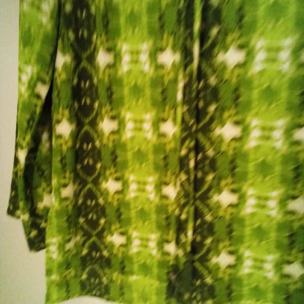 Linea by Louis Dell'Olio Shirt Tunic Women S Long Sleeve Tassel Pattern Green